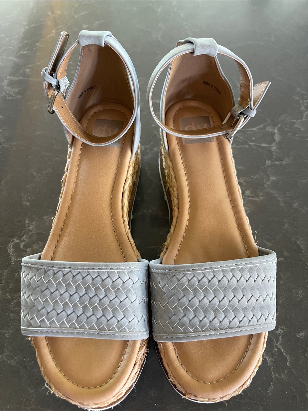 Dolce Vita Byndi Braided Espadrille Ankle-Strap Sandals in Light Blue- size 9
